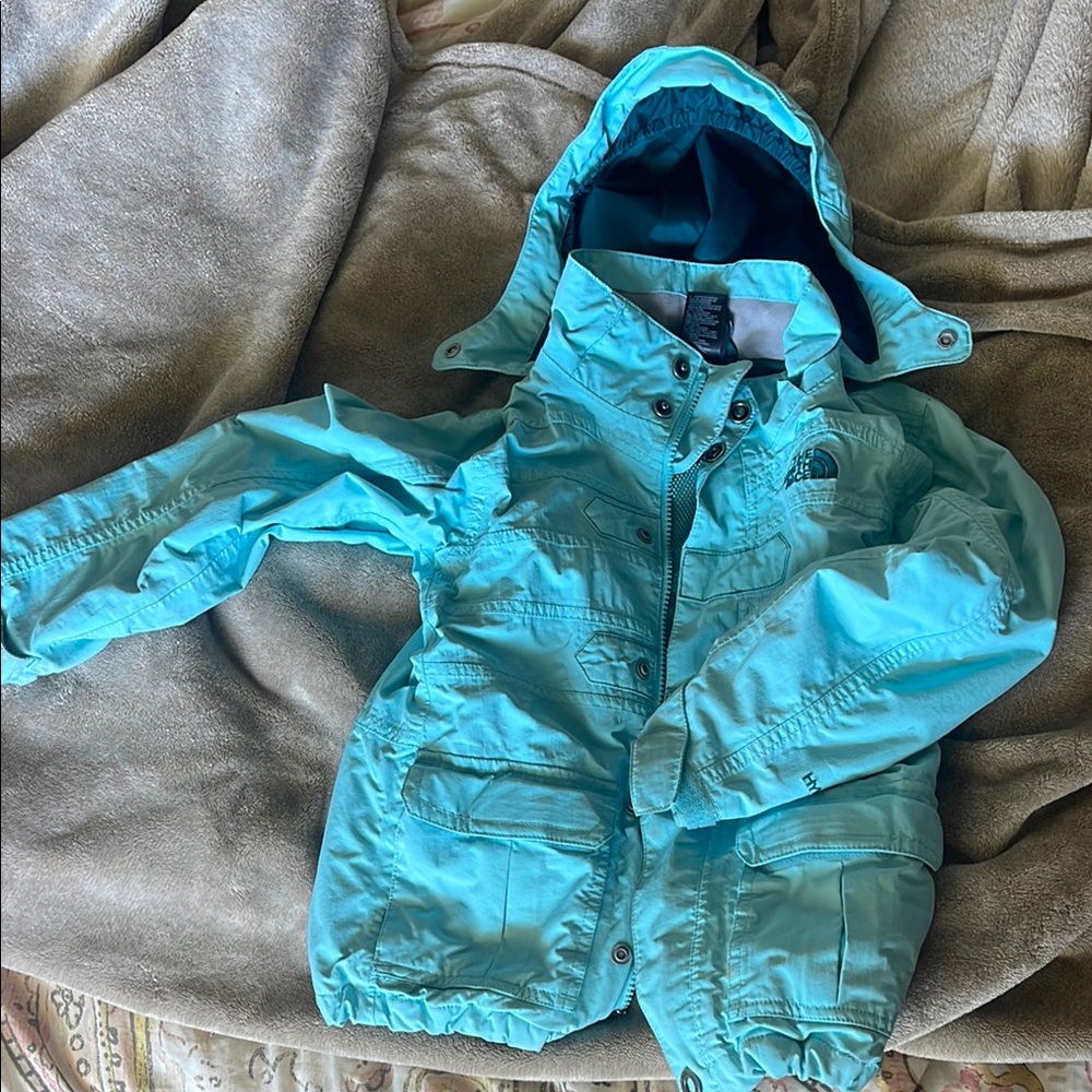 The North Face Kids Turquoise Raincoat